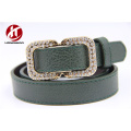 Ceinture en strass pour dames en cuir estampage en relief avec boucle à épingle